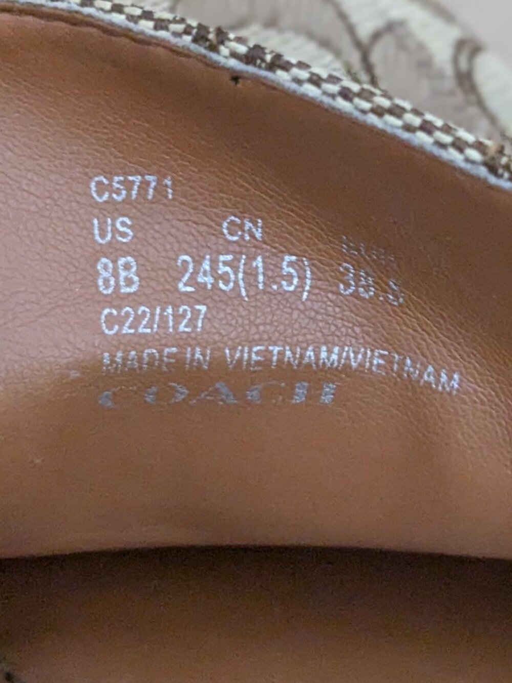 Coach Sienna Beige Canvas Signature Horsebit Backless Mules 8B Brown - Picture 10 of 16